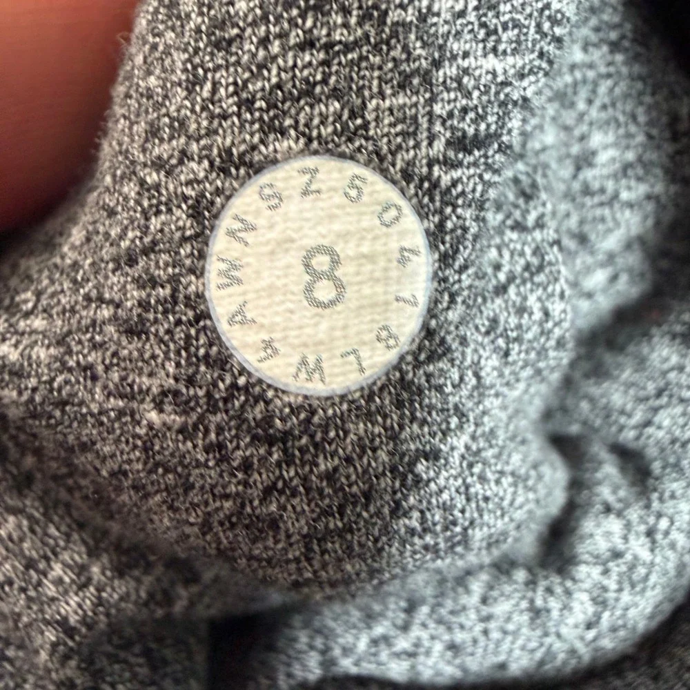 Lululemon Scuba Hoodie Full Zip Heathered Grey Size 8 Thumbholes W4250S